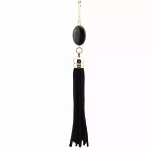 Bohemian Stone Velvet Tassel Necklace NWT